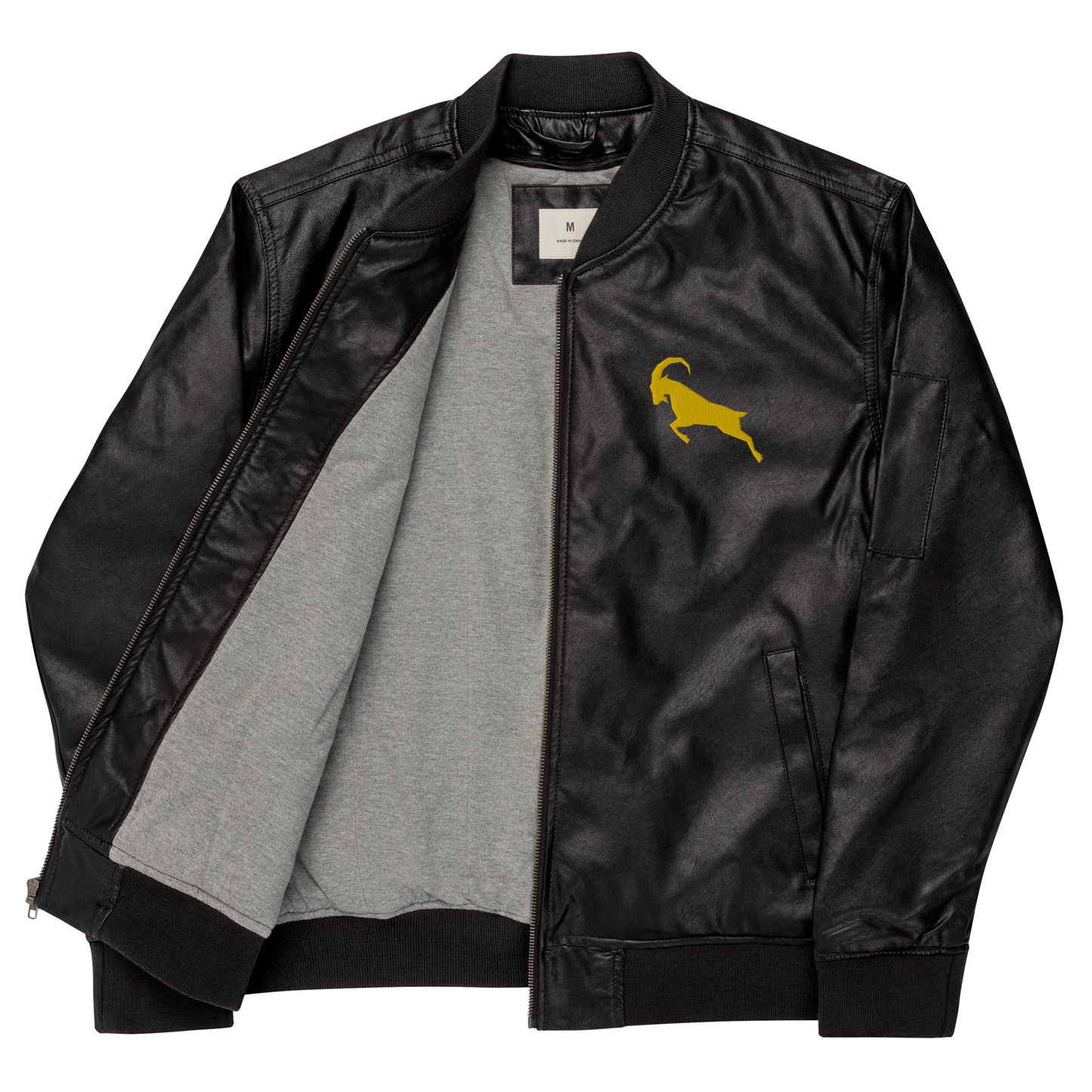 G.O.A.T Unisex Leather Bomber Jacket